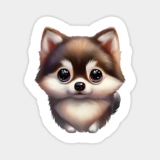 Tailent-ed Pomsky Magnet