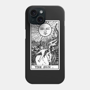 XIX. The Sun Tarot Card | Black and White Phone Case