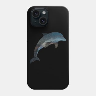 Dolphin Low Poly Double Exposure Art Phone Case