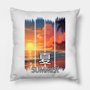 Paradise Beach at Sunset Landscape – Anime Shirt Pillow