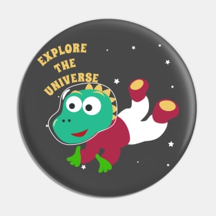 Cute dinosaur astronaut. Pin