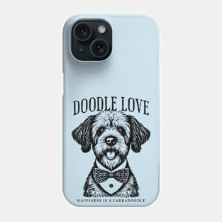 Labra Doodle Love monochrome Vintage Textured Dog Artwork Phone Case