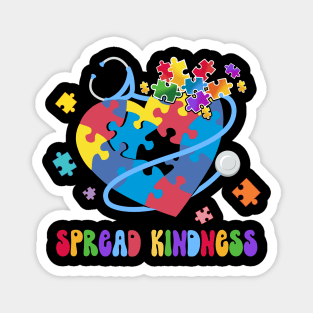 Spread Kindness Autism Awareness Stethoscope Heart Nurse Nursing Magnet