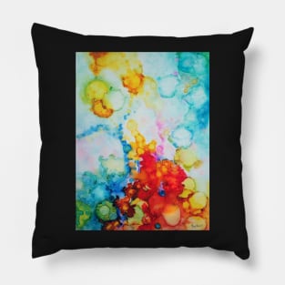 Emergence Alcohol Ink Abstract Art by Molly Harrison Pillow