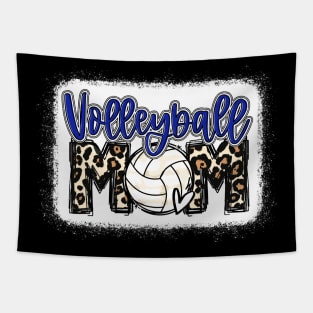 Volleyball Mom Blue Leopard Tapestry