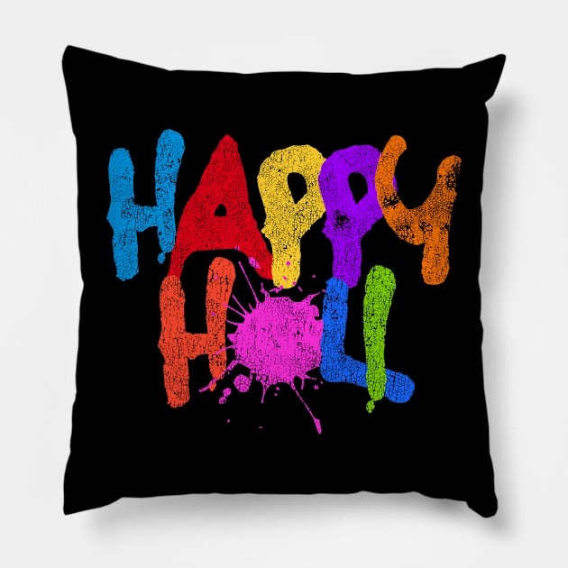 Celebrate Holi Indian Hindu Spring Festival Color Splash Pillow by Happiness Shop
