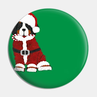 Christmas Bernese Mountain Dog Santa Claus Pin