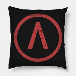 Red Sparta Lambda Symbol Pillow