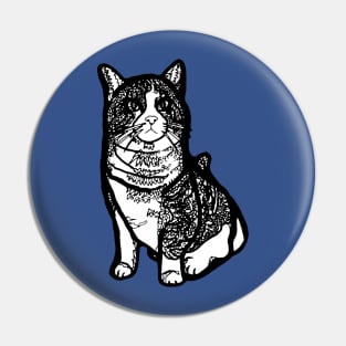 Disappointed Cat - zen doodle style Pin