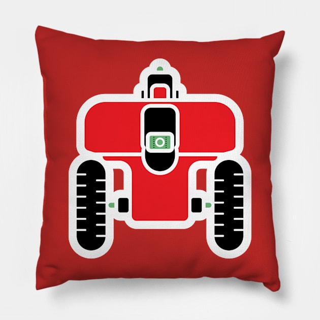 Smart Farming Robot Car Sticker vector illustration. Farm transportation objects icon concept. Robots in agriculture, farming robot, robot greenhouse sticker design logo. Pillow by AlviStudio