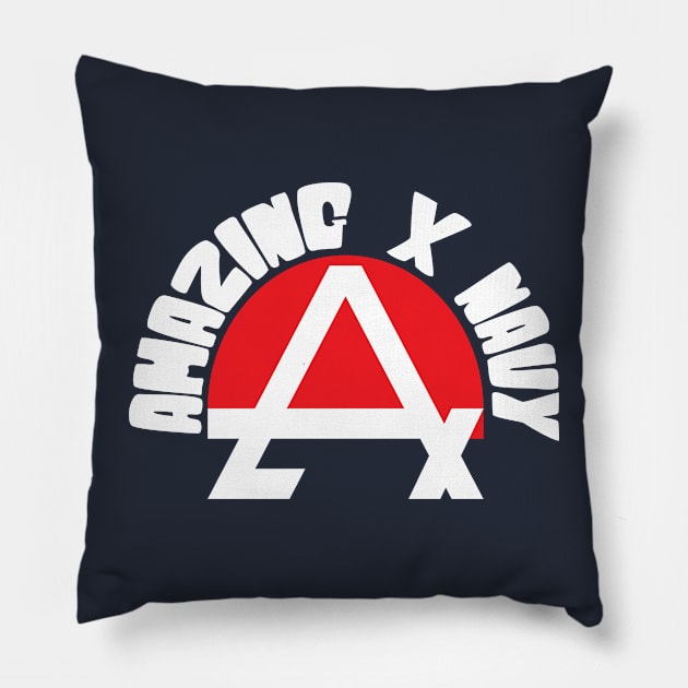 Amazing X Navy Pillow by oSYZYGYo