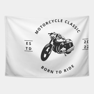 Classic Motorcycle Adventure Born to Ride Tapestry