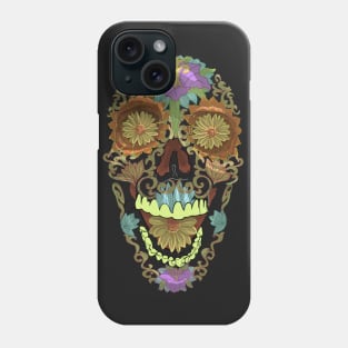 Candy Skull with Flowers Phone Case