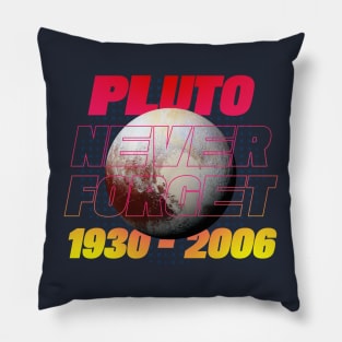 Pluto Never Forget Synthwave Neon Style Pillow