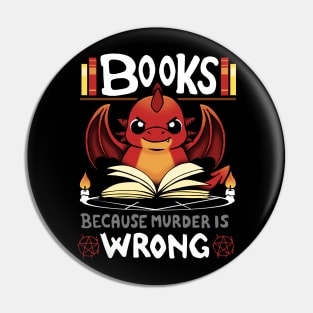 Books because Murder is Wrong Pin