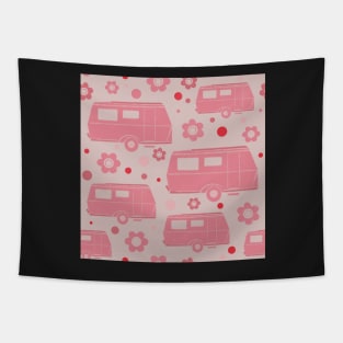 Pink Caravan Daisy  Pattern Tapestry