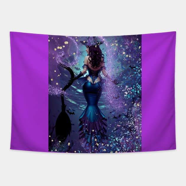 Beautiful Purple Mermaid Sea Witch Tapestry by MGRCLimon