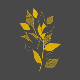 Yellow Gold and Grey Foliage T-Shirt