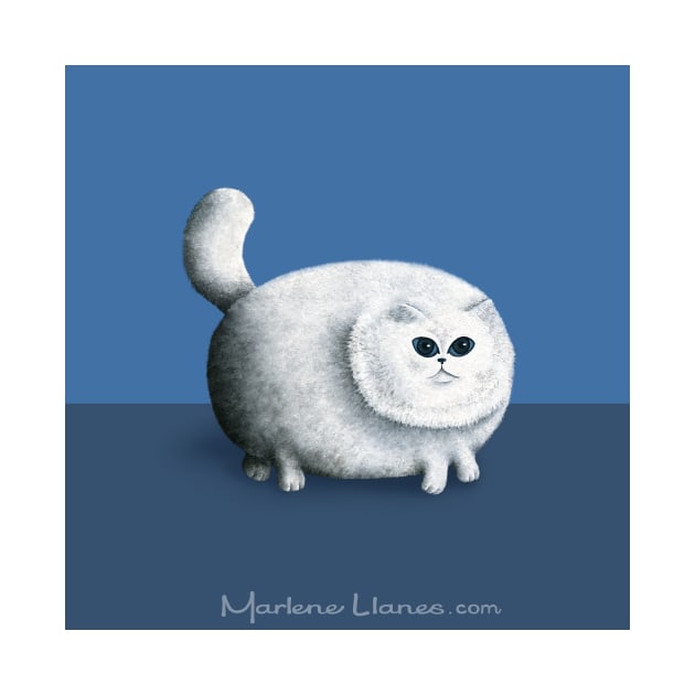 White Fat Cat by Marlene's cats