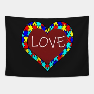 Autism Mom, Family & Teacher Puzzle Love Quote Autistic Awareness Gifts Tapestry