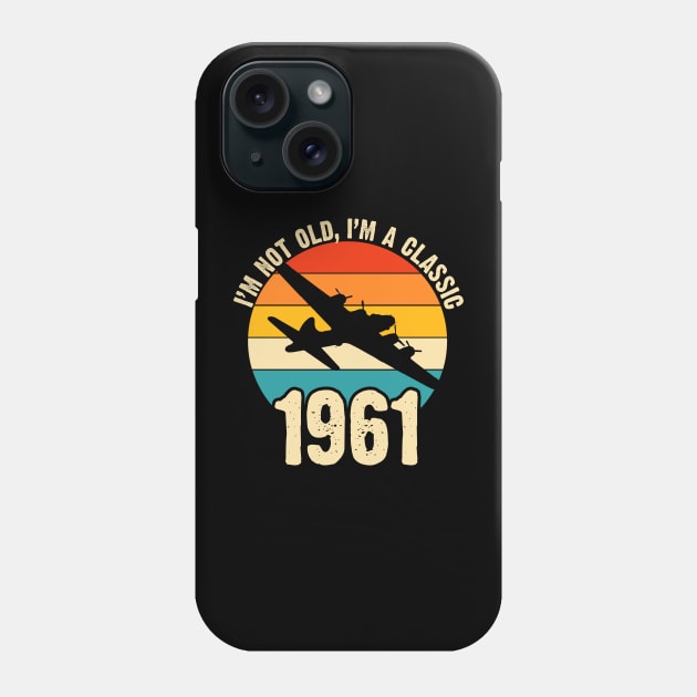 Aircraft Pilot born 1961 60th Birthday Gift Airplane Plane B-17 Bomber Phone Case by BeesTeez