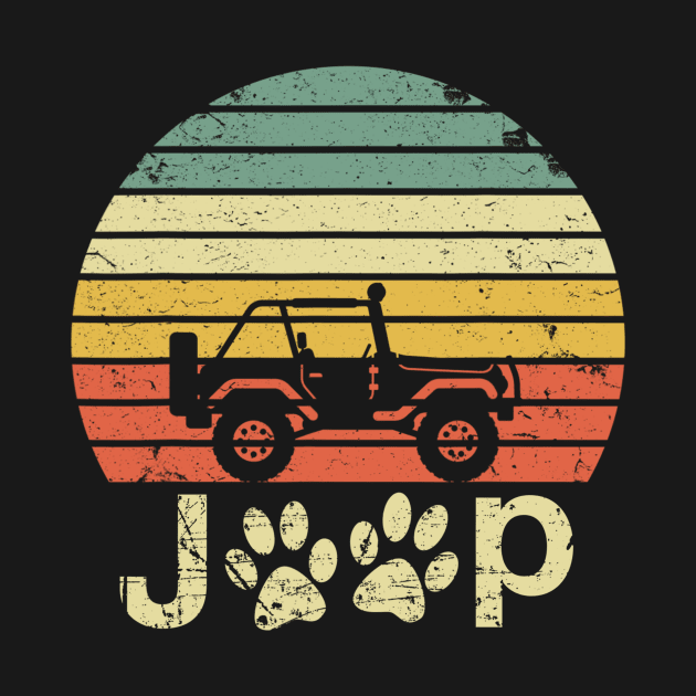 Vintage Jeep Cute Dog Paws Funny Jeep Retro Jeep Sunset Jeep Men/Women/Kid Jeep by Liza Canida