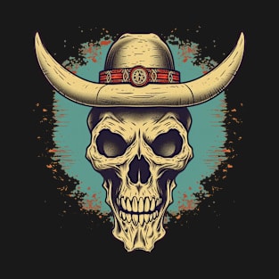 Retro 80s Western Cowboy Skull T-Shirt