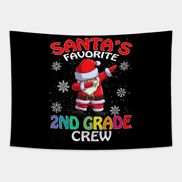 Santas Favorite 2Nd Grade Crew Teachers Christmas Tapestry by intelus