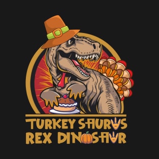 Turkey Saurus Rex Dinosaur Funny Thanksgiving T-Shirt