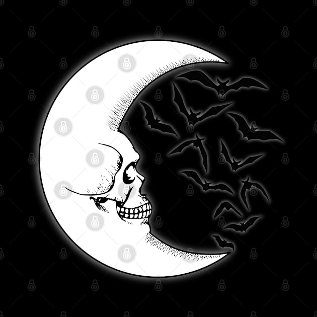 Skull Moon with Bats by RavenWake