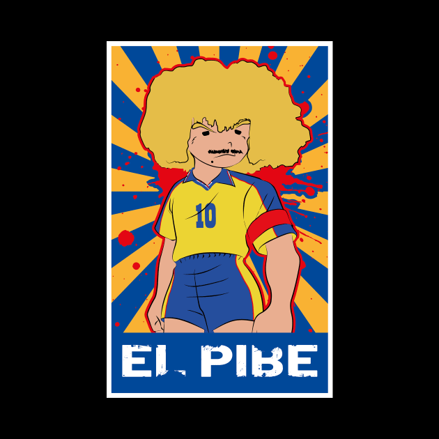 Colombian national El Pibe Valderrama Vintage Football by TEEWEB