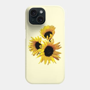 Three Yellow Sunflowers Phone Case