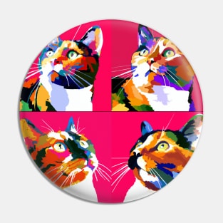 Cat Calico Pop Art - Cat Lover Gift Pin