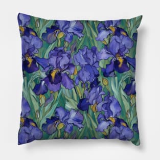 Purple irises pattern after Vincent van Gogh Pillow