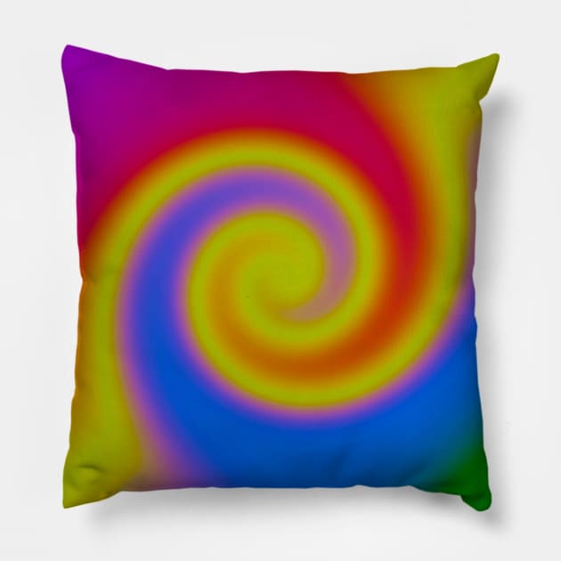 Rainbow Swirl Pillow by BlakCircleGirl