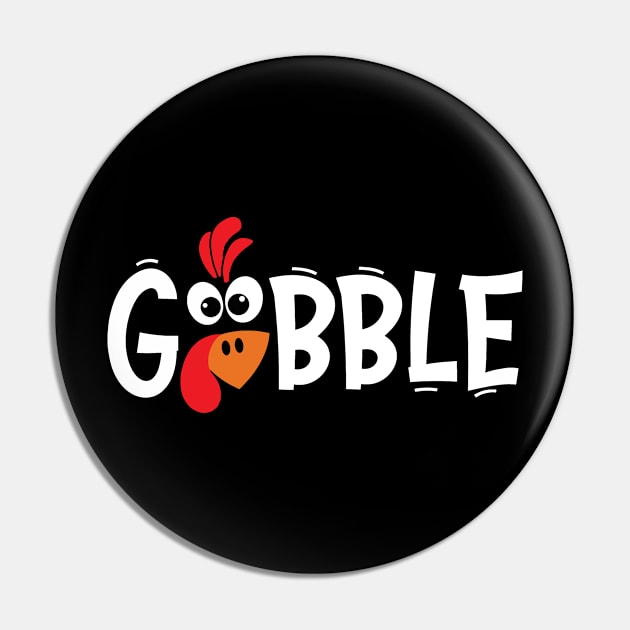 Gobble Gobble Thanksgiving Family Funny Fall Season Pumpkin Turkey Pin by Ashviirn