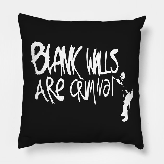 bristol banksy blank walls are crimnal Pillow by dex1one