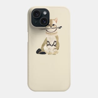 Cat with knitting needles Phone Case