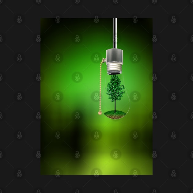 Tree in Hanging Bulb by rolffimages