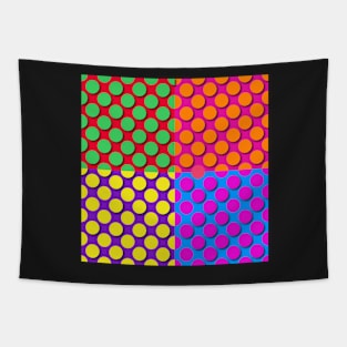 Mid Century Modern Colorful Dots Pattern Tapestry