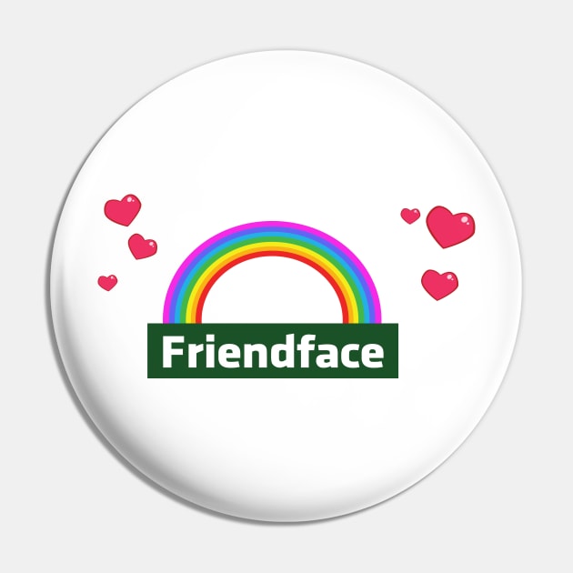 Friendface Rainbow and Hearts Pin by Expandable Studios