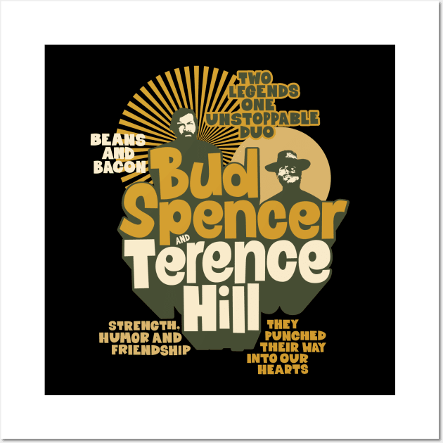 Nostalgic Tribute to Bud Spencer and Terence Hill - Iconic Duo Illustration  - Bud Spencer - Posters and Art Prints