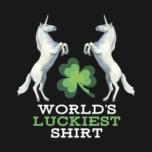 St. Patrick Lucky T-Shirt. Luckiest Gift Shirt with Unicorns T-Shirt