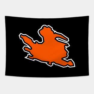 Mayne Island BC Silhouette - Tangerine Orange - Mayne Island Tapestry