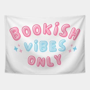 Bookish Vibes Only Cute Typography Groovy Tapestry