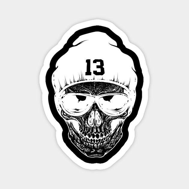 Hipster Skull Magnet by The Lucid Frog