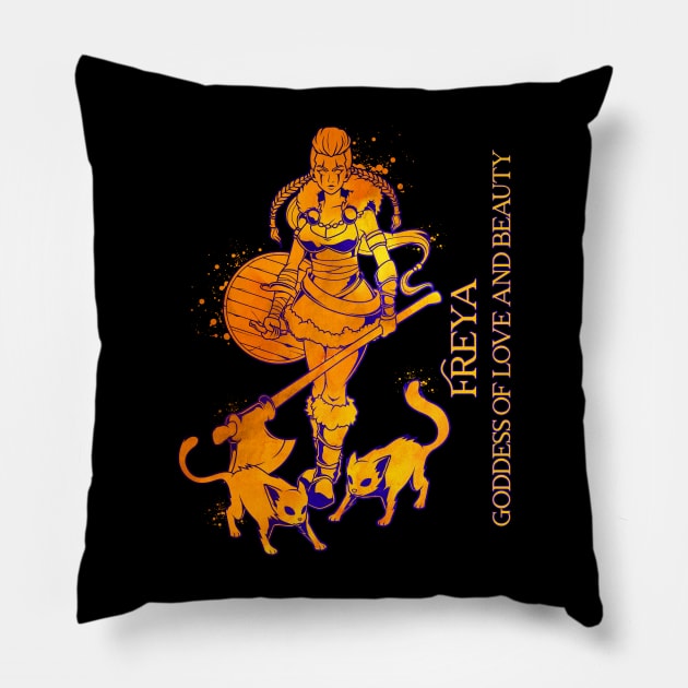 Viking love goddess Freya Pillow by Modern Medieval Design