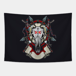 buffalo skull in indian tribe Tapestry