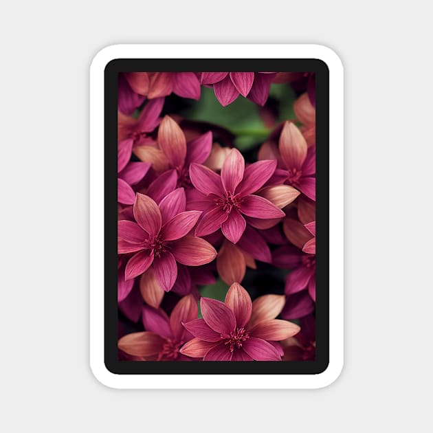 Beautiful Violet Red Burgundy Flowers, for all those who love nature #107 Magnet by Endless-Designs