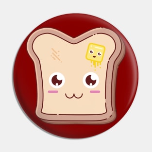 Kawaii toast, happy butter Pin